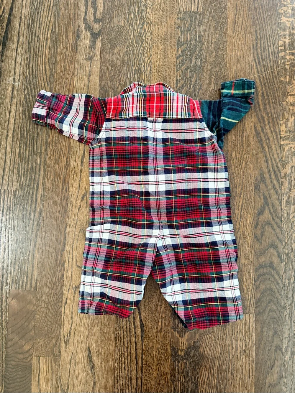 Ralph Lauren Christmas Red Green White Plaid Baby Onesie Shirt